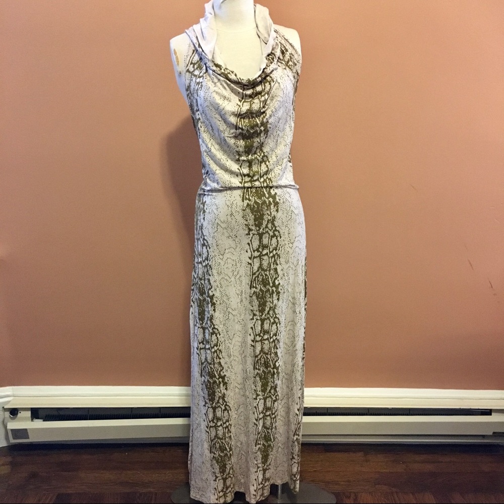Snake Skin Backless Dress w/Hood